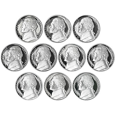 #ad 1990 1999 S Jefferson Nickel Gem DCam Proof Run 10 Coin Decade Set US Mint Lot $13.61