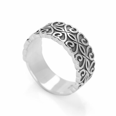 #ad Elegant swirls of 925 sterling silver which resembles hearts on an oxidised back $73.26