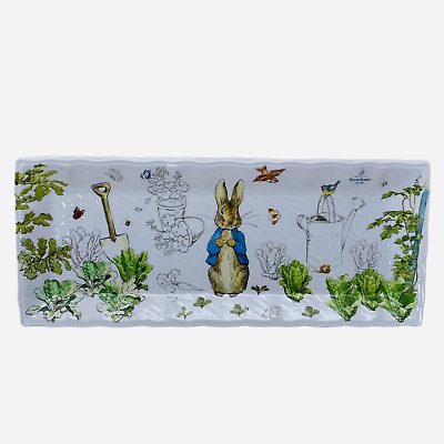 #ad NEW Beatrix Potter Peter Rabbit Large Serving Tray Spring Easter Platter 20” $26.99