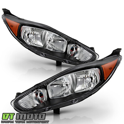 #ad 2014 2018 Ford Fiesta Black Headlights Headlamps Replacement 14 18 LeftRight $166.96