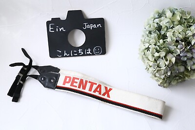 #ad 🎦Genuine vintage Pentax White Camera Strap From Japan Free shipping $36.99