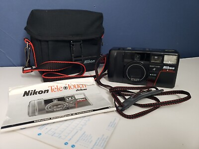 #ad Nikon Tele Touch 35mm Film Camera Tested Works with bag guide w battery $59.00