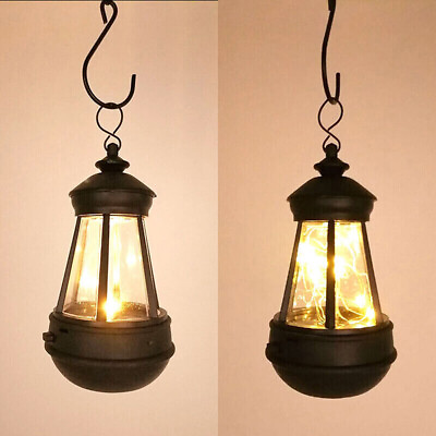 #ad Solar Led Powered Lantern Lights Hanging Outdoor Lamp Decor Garden Waterproof $8.54