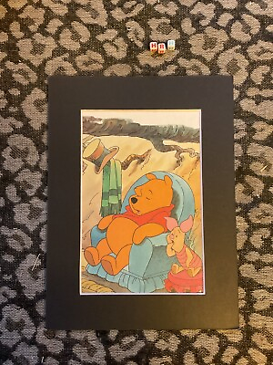 #ad Winnie The Pooh Vintage Art Print DISNEY STYLE Beautiful for Nursery Mounted GBP 21.99