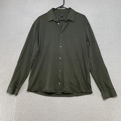 #ad COS Shirt Mens XL Long Sleeve Button Down Cotton Green Office Work Soft $22.45