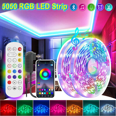 #ad 16.4ft LED Strip Lights RemoteControl MusicSync for Indoor Room Bluetooth 12V US $8.99