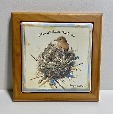 #ad Ceramic Trivet Birds “Home Is Where The Kindness Is” Marjolein Bastin Cottage $14.99