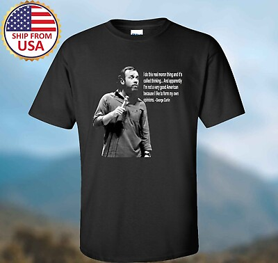 #ad George Carlin Stand Up Comedian Men#x27;s Black T shirt Size S 5XL $19.99