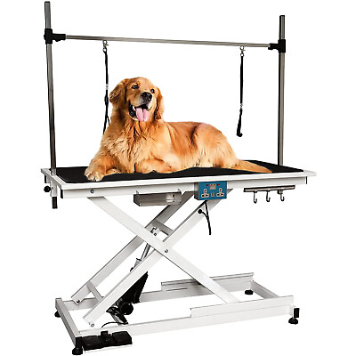 #ad 50quot; Large Hydraulic Dog Grooming Table Deluxe Electric Pet Grooming Table $695.09