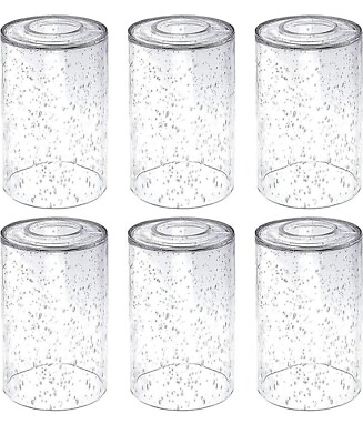 #ad 6 Pack Clear Seeded Glass Lamp Shades 5.9in Height 3.9in Diameter 1.7in... $36.90