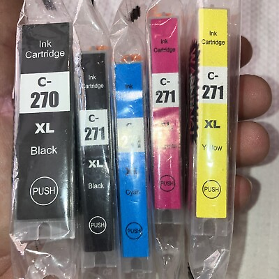 #ad 5 Pk C 270XL C 271XL Ink Cartridges Replace for Canon PXIMA MG5721 TS8020 TS9020 $8.99