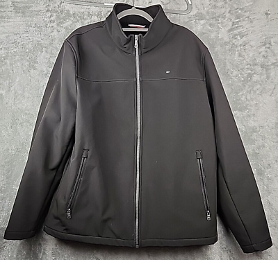 #ad Tommy Hilfiger Mens Soft Shell Classic Full Zip Jacket Size XL Logo Pockets $29.97