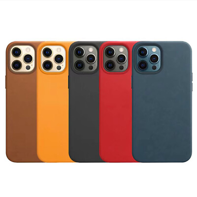 #ad For iPhone 12 12 Pro 6.1quot; Apple luxury Leather Case With Magsafe Phone Case $17.77
