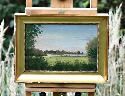 #ad LANDSCAPE WITH A VIEW OF THE LAKE BEAUTIFULLY PAINTED 19TH CENTURY EUR 299.00