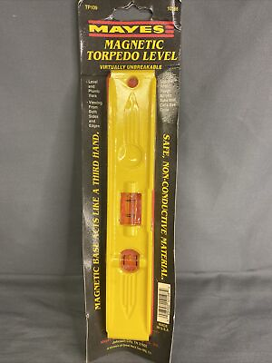 #ad Mayes 10198 8quot; Yellow Magnet Torpedo Level NEW $13.00