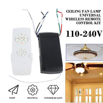 #ad 110 240V Universal Ceiling Fan Lamp Speed Remote Control Kit Timing Wirel yu C $12.98