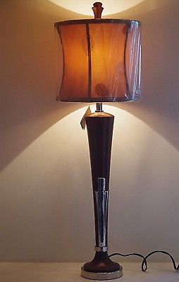 #ad UTTERMOST LIGHTING LARGE LAMP MODERN DESIGN FRANCOIS DEGUEURCE WOOD METAL $134.85