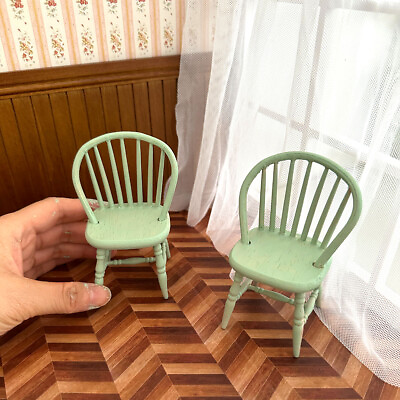#ad Dollhouse Hand Painted Mini Pocket Chair Wooden Furniture 1:12 Scale Miniatures $9.49