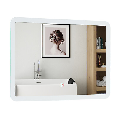 #ad Wall Mounted Rectangle Bathroom LED Mirror Dimmable Touch 3 Color Frameless $69.99
