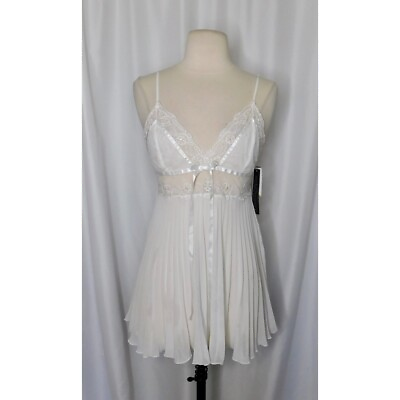 #ad NWT Vintage CINEMA ETOILE Seductivewear White Bridal Babydoll Chemise Gown Med $44.94