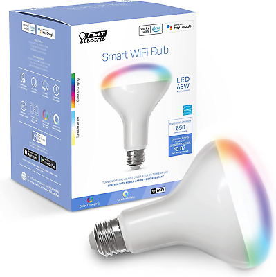 #ad BR30 Smart Flood Light Bulb2.4Ghz Wifi Color Changing and Dimmable No Hub Wor $21.23