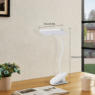 #ad Dimmable LED Desk Light Touch Sensor Table Bedside Reading Lamp USB Rechargeable $6.18