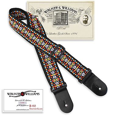 #ad H 02 Stained Glass Woven 60#x27;s Style Hootenany Hippie Guitar Strap For Acousti... $25.35