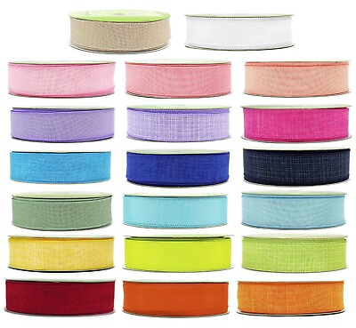 #ad Member#x27;s Mark Premium Wired Edge Ribbon 1.5quot; x 50 Yards Assorted Solid Colors $11.00