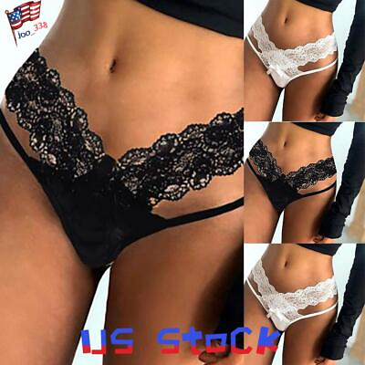 #ad Women Lace Sexy G string Thong Briefs Underwear Ladies Panties Knickers Lingerie $8.64