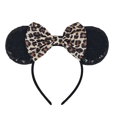 #ad Disney® Mouse Ears Head Band Mickey and Minnie Cheetah Design MM12 $14.95