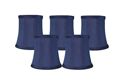 #ad Chandelier Lamp Shades 3 inch by 4.5 inch by 4.5 inch Clip on Set of 5 blue $47.96