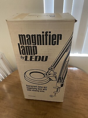 #ad LEDU Magnifier Lamp Jewelers Adjustable On Off Switch Brown Rare New With Box $209.99