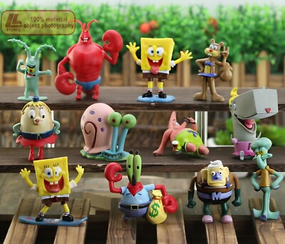 #ad Anime Patrick Star Squidward Tentacles Sandy 12pc cute Figure toy Gift Desk deco $35.99