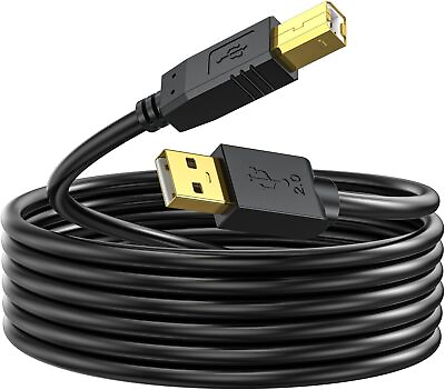#ad Printer Cable 20 ft USB 2.0 Printer Cable Cord Type A Male to B Male Cable NEW $13.50