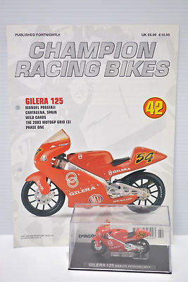 #ad DeAGOSTINI 1:24 Champion Racing Bikes #42 Gilera 125 Manual Poggiali 2001 AU $34.00