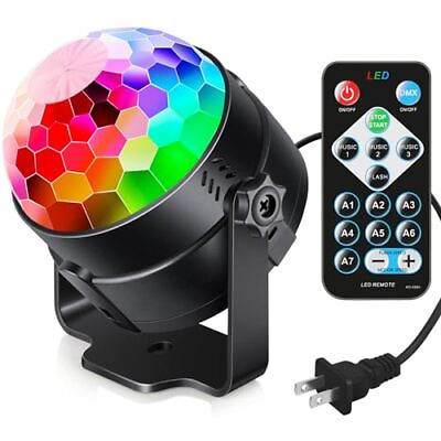 #ad Sound Activated Party Lights with Remote Control Dj Lighting Disco Ball 7 Modes $14.58