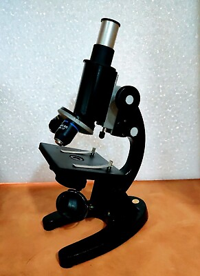 #ad Black Microscope Vintage Student Microscope Rare Monocular type $130.63