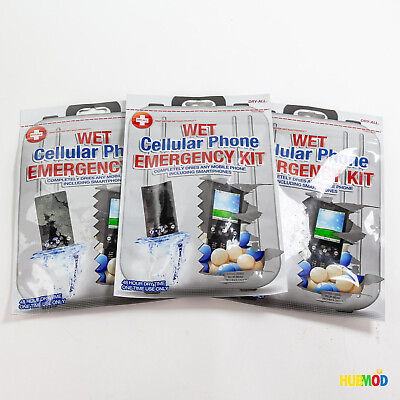 #ad LOT 3 Wet Cell Cellular Phone Smartphone Emergency Drying Kit iPhone iPod Galaxy $12.98
