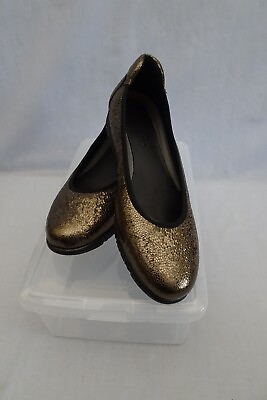 #ad SAYDO Slip On Comfort Shoes Bronze Leather Wedge 7.5 US w Container Store Box $16.89