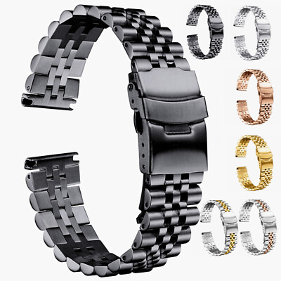 #ad 18mm 30mm Metal Watch Band Premium Solid Stainless Steel Watch Bracelet Straps $22.15