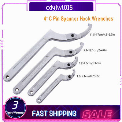#ad 4pcs Adjustable Hook amp; C Pin Spanner Wrench Set Tighten Removing Nut Wrench New $40.85