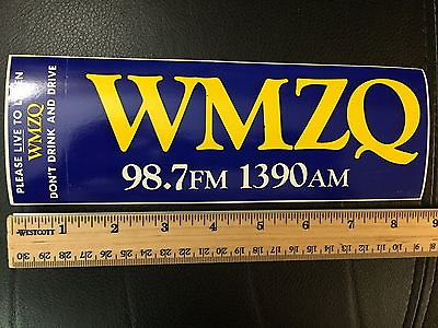 #ad Vintage Bumper Sticker Decal 1985 WMZQ 1390 AM Radio Station Blue Sign FM 98.7 $4.92