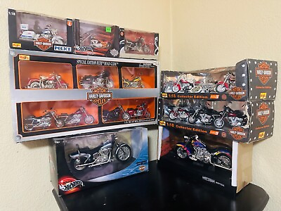 #ad MAISTO HARLEY DAVIDSON COLLECTION 9packs MOTORCYCLE SETS New in boxes $300.00