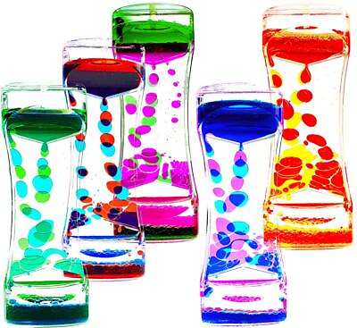 #ad Liquid Motion Bubbler Timer Pack of 5 Colorful Hourglass Liquid Bubbler Senso... $24.01