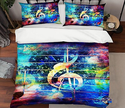 #ad 3D Wonderful Music KEP360 Bed Pillowcases Quilt Duvet Cover Luna AU $112.99