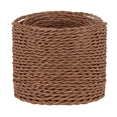 #ad 32.8Ft Twisted Cloth Covered Electrical Wire Vintage Lamp Cord for DIY Projects $28.01