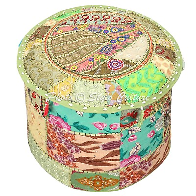 #ad 16 in Bohemian Decorative Patchwork Pouf Cover Ottoman Pouffe Foot Stool Art $22.07