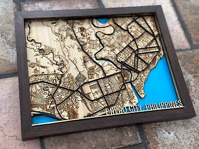 #ad Custom Map 3D Your Hometown Birthplace Ancestral Wooden Wall Art FREE SHIP $99.99