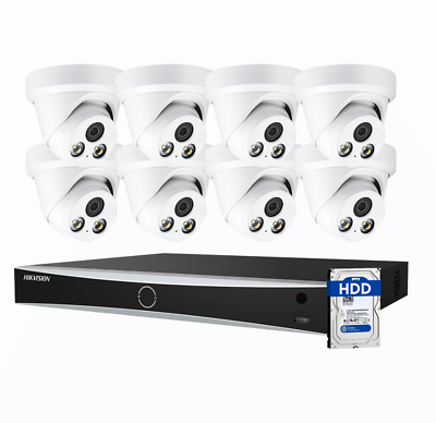 #ad Hikvision OEM 8POE 8CH NVR 4K Security ColorVu IP Camera CCTV System Outside Lot $563.16