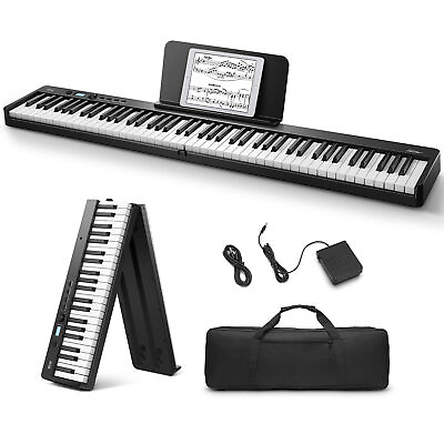 #ad Eastar EP 10 Folding Digital Piano Keyboard Bluetooth Semi Weighted 88 Key $99.99